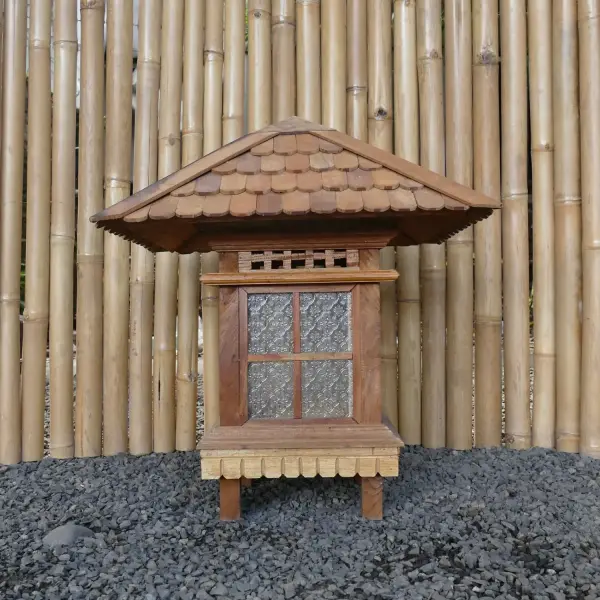 Product image 2 of the product “Japanese style garden lantern Fukui made of Bangkirai hardwood ”